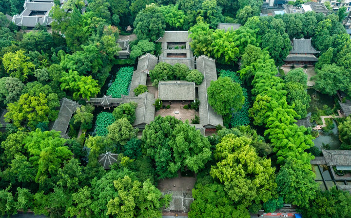 這是四川眉山三蘇祠（2022年6月22日攝，無人機照片）。